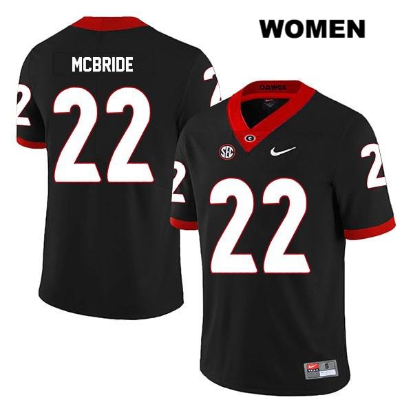 Georgia Bulldogs Women's Nate McBride #22 NCAA Legend Authentic Black Nike Stitched College Football Jersey IUD8256VA